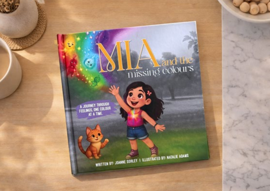 Mia and the Missing Colours book with emotion cards and feelings bingo for children’s emotional learning